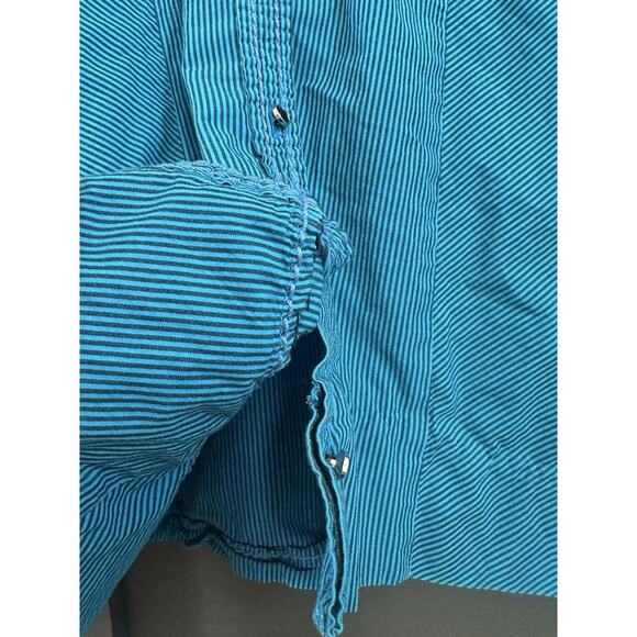 Roar Women’s Western Blue Shirt - Sequined And Pearl Snaps, See Notes - Picture 9 of 14